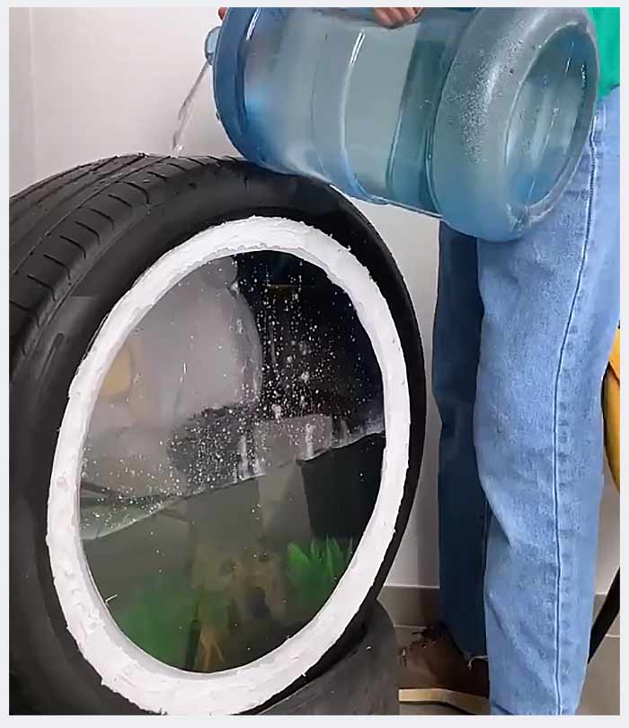заполнение аквариума водой