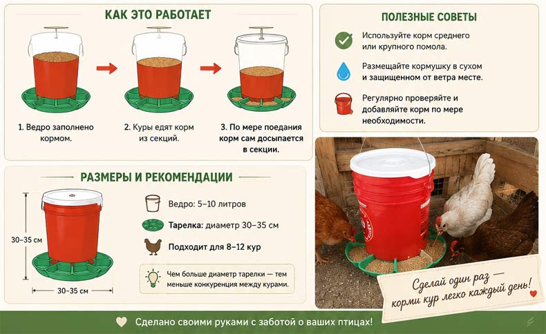 работа автоматической кормушки для кур