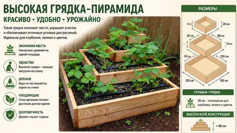 Высокая грядка-пирамида своими руками