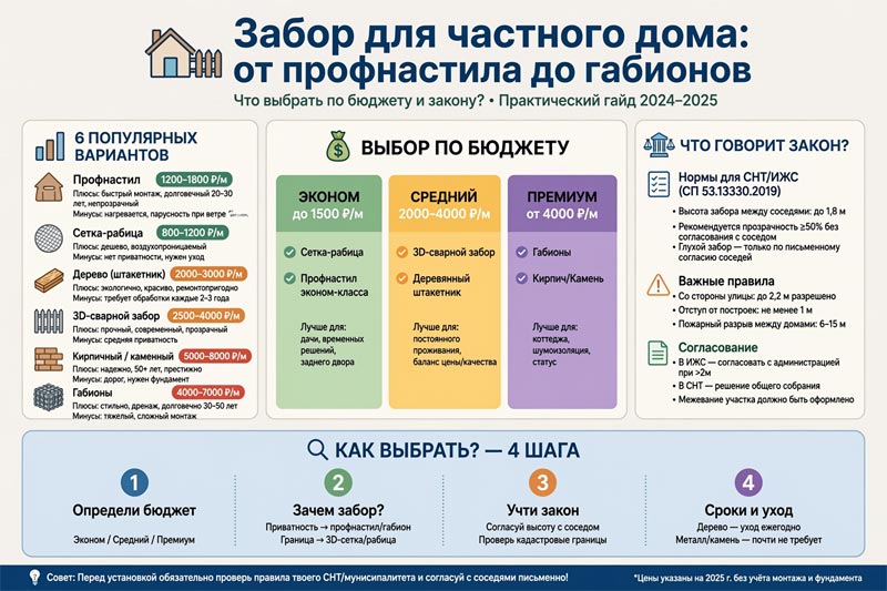 чек-лист выбора забора