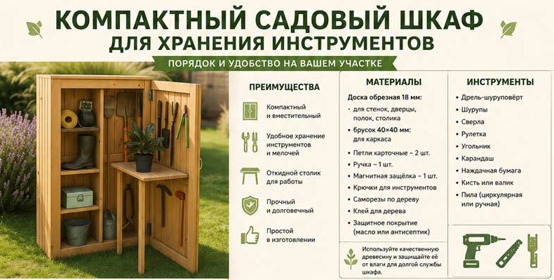 Садовый шкаф для инструментов своими руками