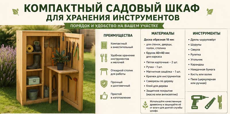 садовый шкаф для инструментов