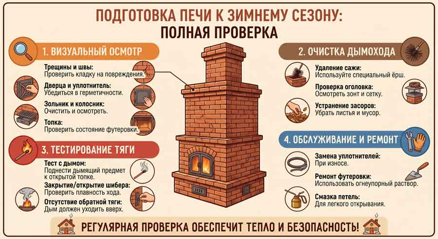 алгоритм подготовки печи к отопительному сезону