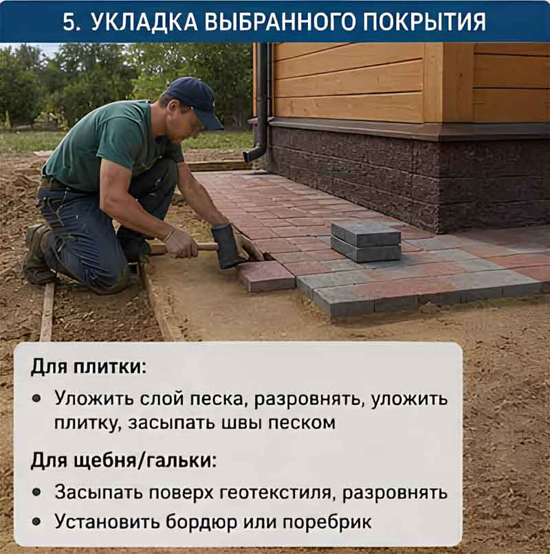 монтаж покрытия отмостки