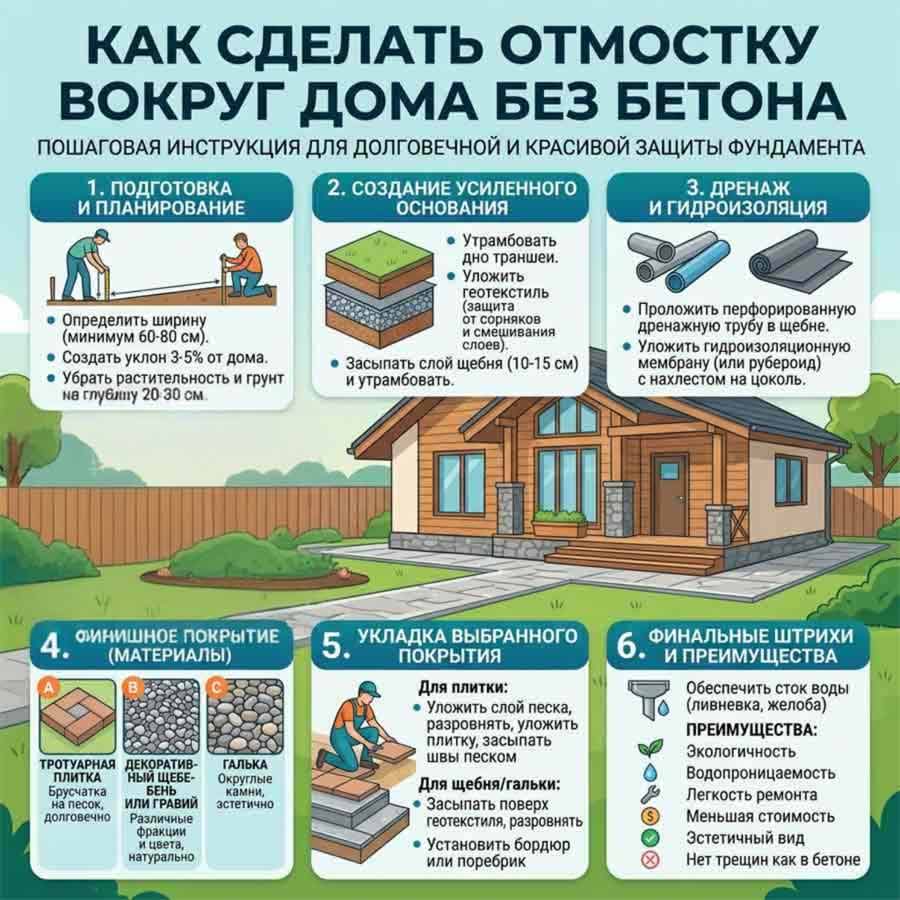 инструкция по укладке мягкой отмостки
