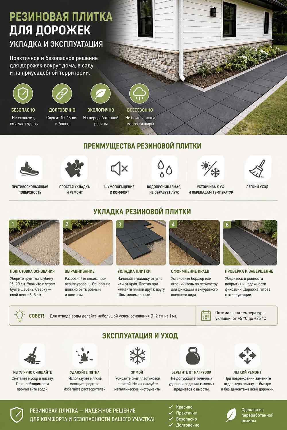 технология укладки резиновой плитки