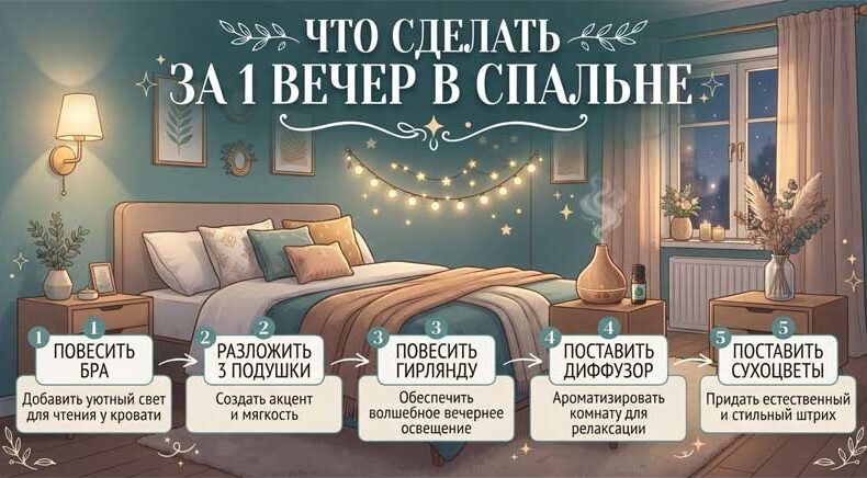Уют в спальне за один вечер