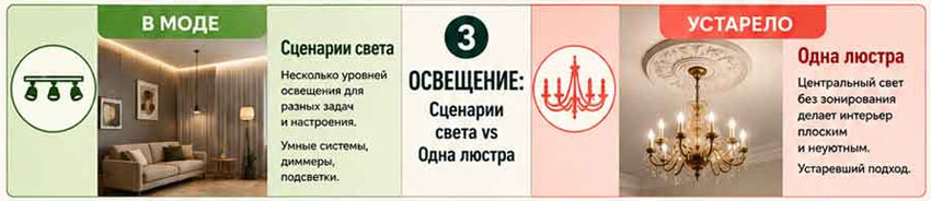 освещение в современной квартире