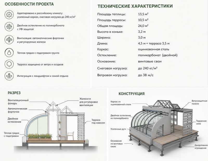 описание конструкции теплицы