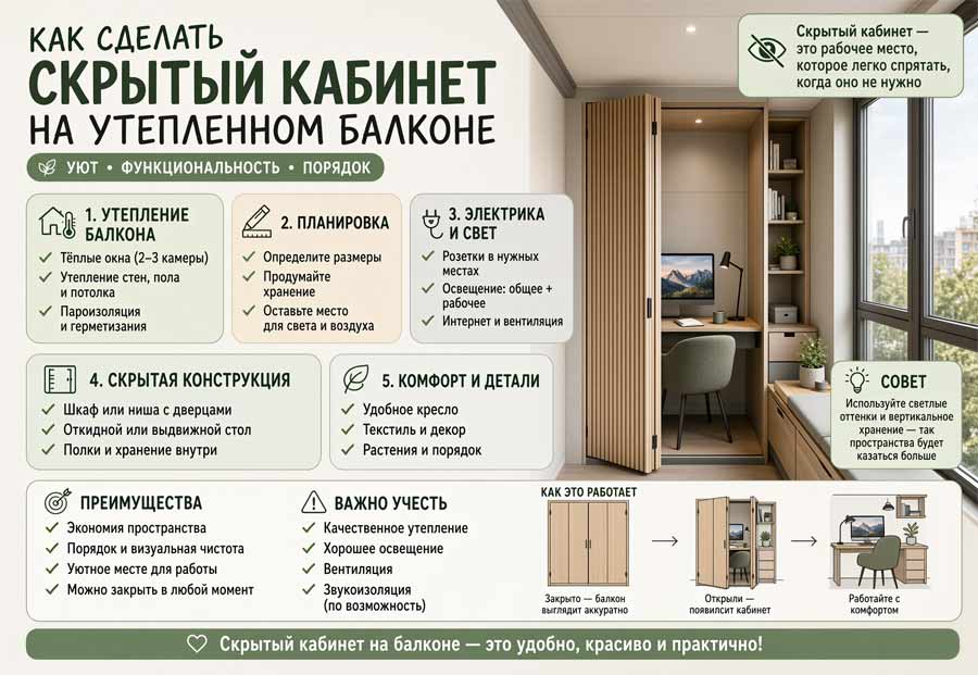 чек-лист рабочий кабинет на балконе