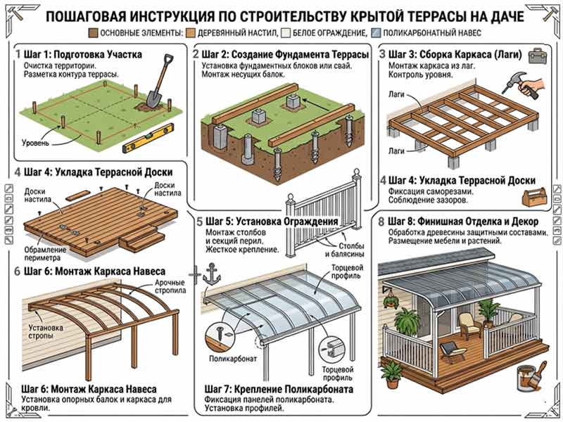визуализация поэтапного строительства от фундамента до декора